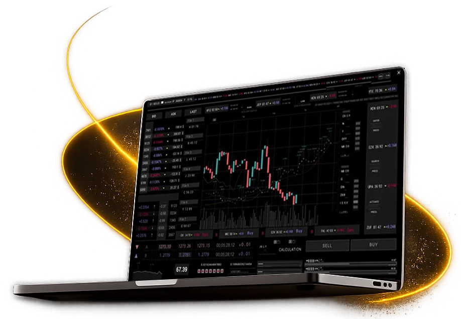 TheGainX trading platform on a laptop